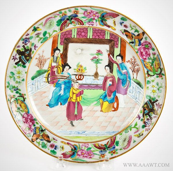 Porcelain, Chinese Export Armorial Dish, Plate, Arms of Colvil, Colville
Scotland, Circa 1800 to 1825, entire view